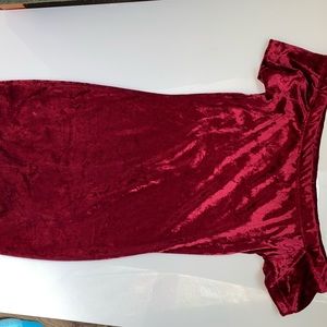 Off the shoulder velvet dress
